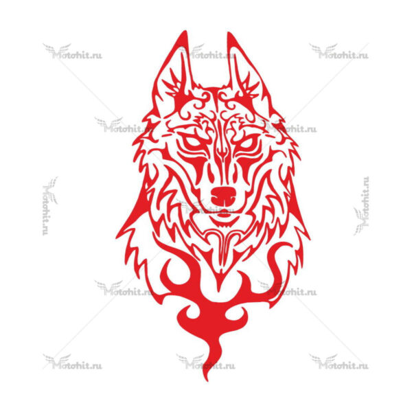 Наклейка WOLF RED 10X5