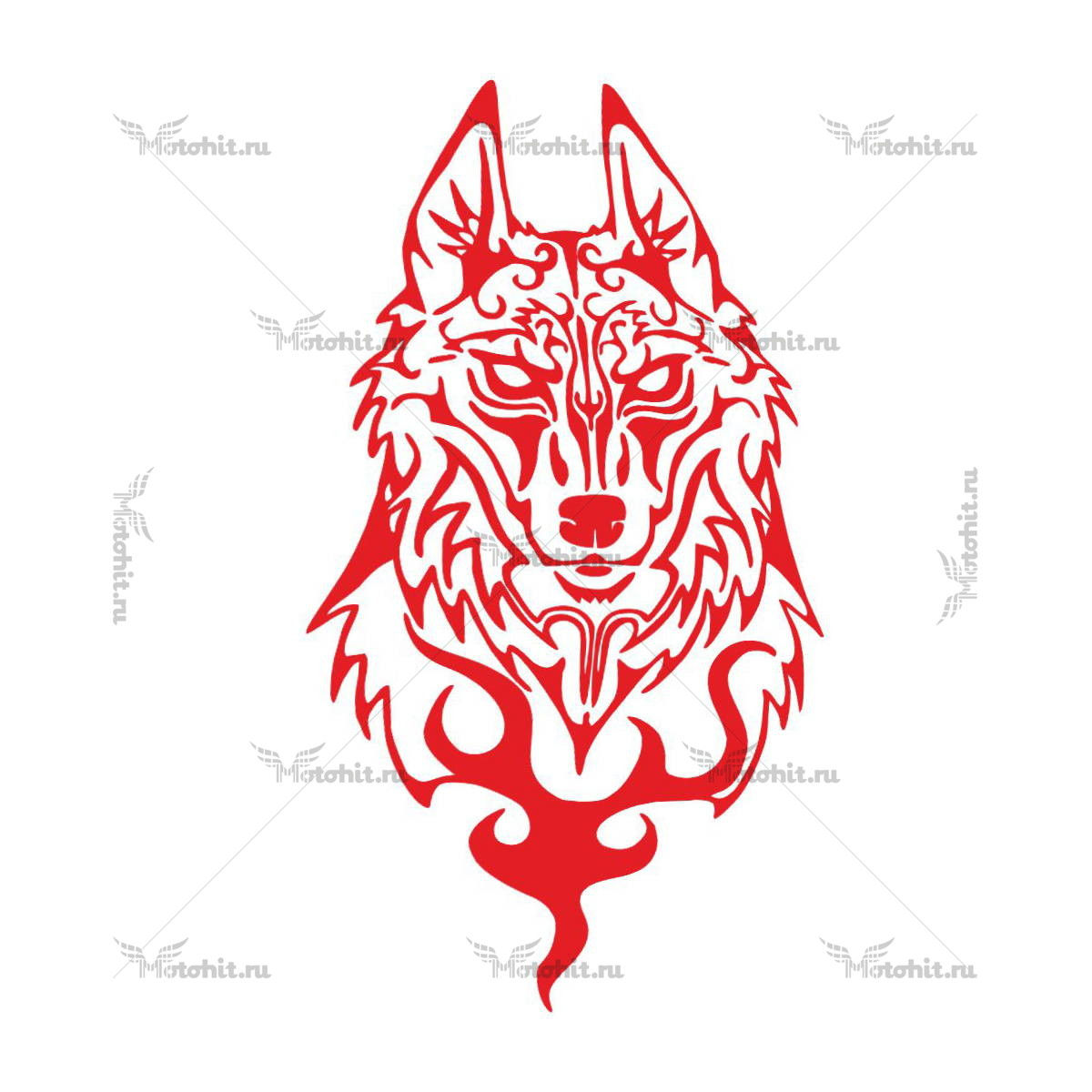 Наклейка WOLF RED 10X5