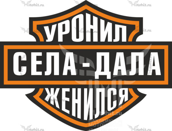Наклейка Села - Дала, Уронил - Женился
