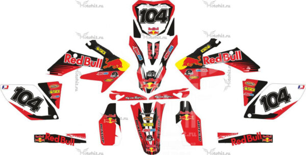 Комплект наклеек на BSE J5-M8 RED BULL