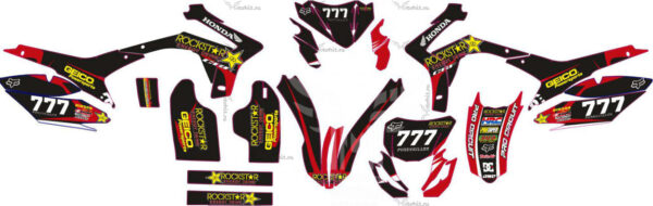 Комплект наклеек на мотоцикл Motoland XR 250 lite-black-red-geico