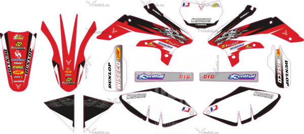 Комплект наклеек Racer Enduro RC250XZR 2014 RED DRAGON