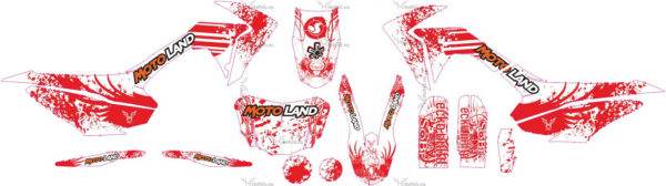 Комплект наклеек Motoland XR-125 White-Red wings