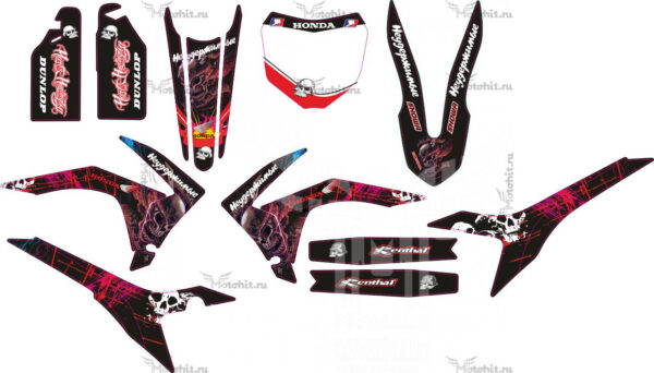 Комплект наклеек BRZ-x6 dark sculls