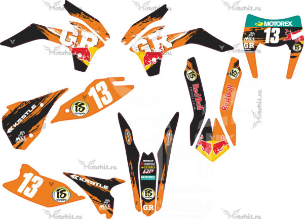 Комплект наклеек GR-1 RED-BULL KTM COLORS