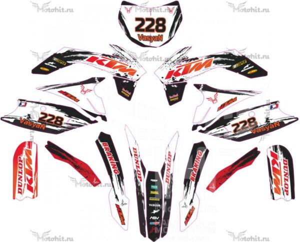 Комплект наклеек на KAYO K1 KTM STYLE