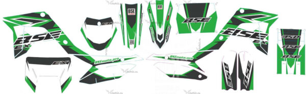 Комплект наклеек на мотоцикл BSE EX-125-2020 grey-green