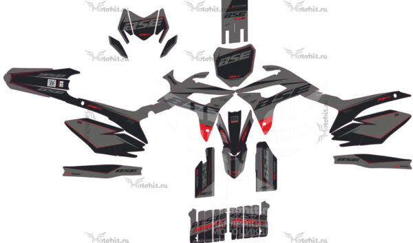 Комплект наклеек на мотоцикл BSE M2-FORCE-BLACK