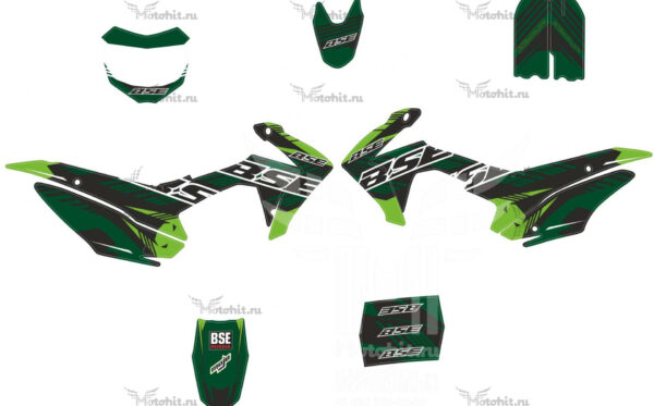 Комплект наклеек на мотоцикл BSE PH10 125-150CC 2018 GREEN GREEN