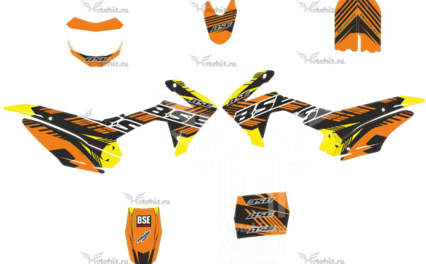Комплект наклеек на мотоцикл BSE PH10 125-150CC 2018 ORANGE YELLOW