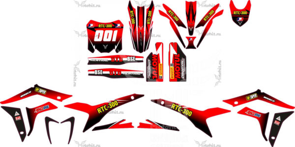 Комплект наклеек BSE-RTC-300R-2020 Black Red