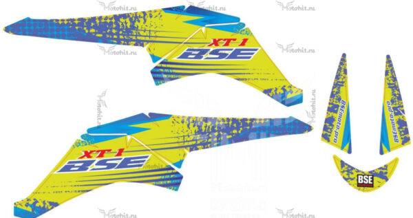 Комплект наклеек на мотоцикл BSE-XT1-2020 YELLOW