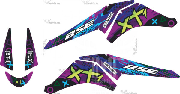 Комплект наклеек BSE XT-1 BLUE-PURPLE