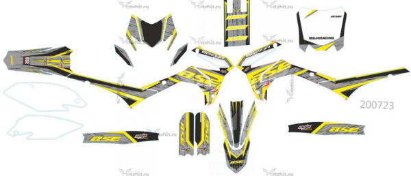 Комплект наклеек на мотоцикл BSE-Z3-2020 YELLOW