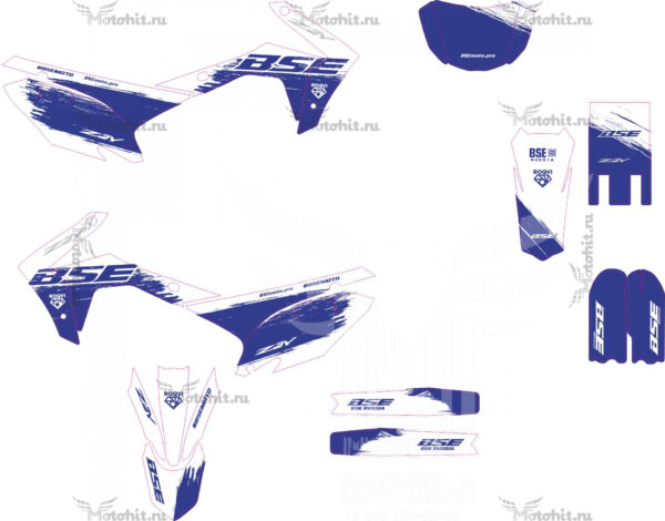 Комплект наклеек BSE-Z3Y BLUE BRUSH