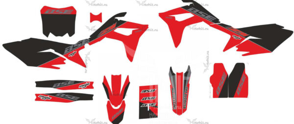 Комплект наклеек на мотоцикл BSE-Z11-2021-red-black