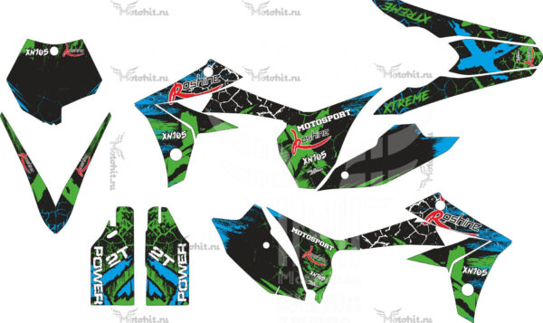 Комплект наклеек Koshine XN105 Green Blue