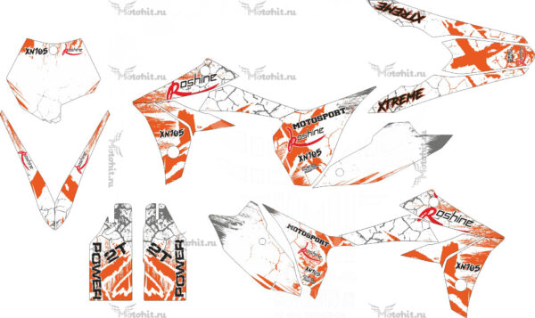 Комплект наклеек Koshine XN105 White Orange