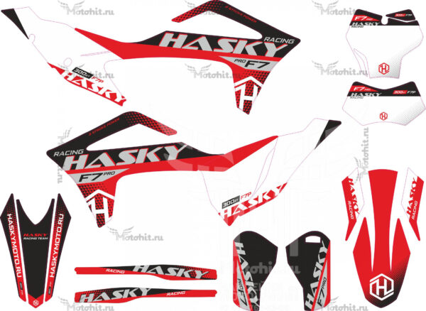 Комплект наклеек Hasky F7 PRO 2T 2023 Factory