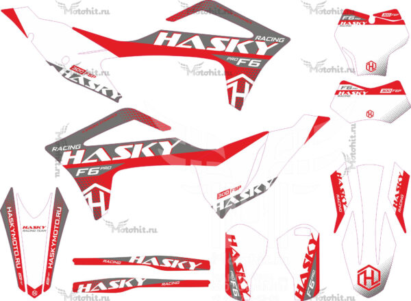 Комплект наклеек Hasky F6 PRO 2023 Factory