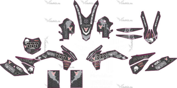 Комплект наклеек на мотоцикл KTM SXF-250-450 2013 Grey-Mulisha