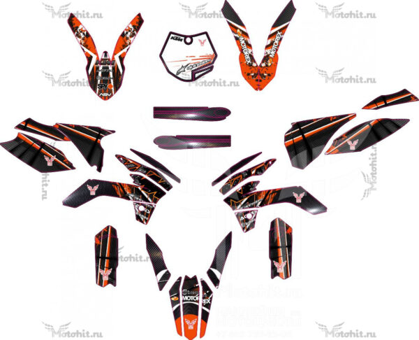 Комплект наклеек на мотоцикл KTM SX-85 2013-2017 red-black