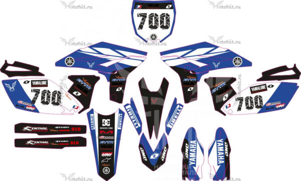 Комплект наклеек для YAMAHA YZ-250F 2010-2013 blue