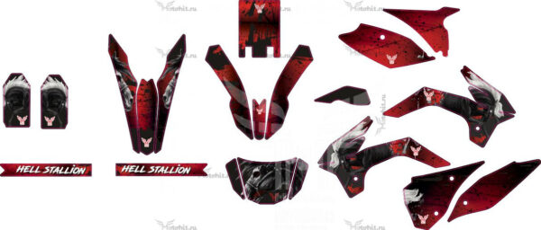 Комплект наклеек на мотоцикл BSE Z1 hell-stallion