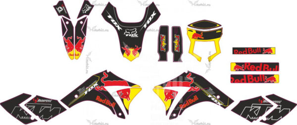 Комплект наклеек на мотоцикл Irbis TTR Cross 250-Red-Bull