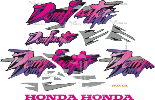 Комплект наклеек Honda NX-650 1998 DOMINATOR PINK BLACK