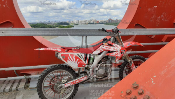 Комплект наклеек HONDA CRF-250 2004-2009, CRF-450 2005-2008 RED-WHITE — изображение 3