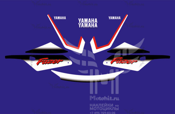Комплект наклеек Yamaha FZS-600 2000 FAZER FOR RED
