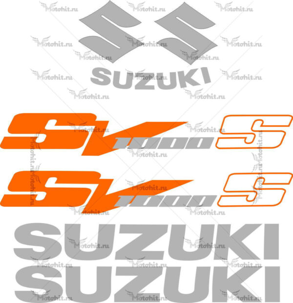 Комплект наклеек SUZUKI SV-1000-S 2003-2008 ORANGE full
