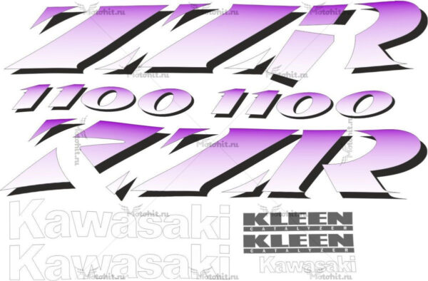 Комплект наклеек Kawasaki ZZR-1100 1995 purple