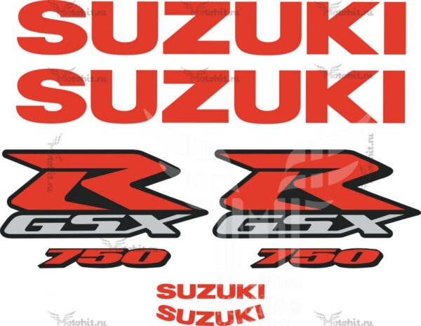 Комплект наклеек SUZUKI GSX-R-750 2016 RED