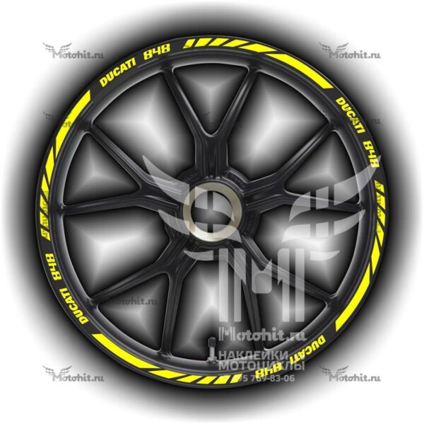 Комплект наклеек на обод колеса мотоцикла DUCATI 848
