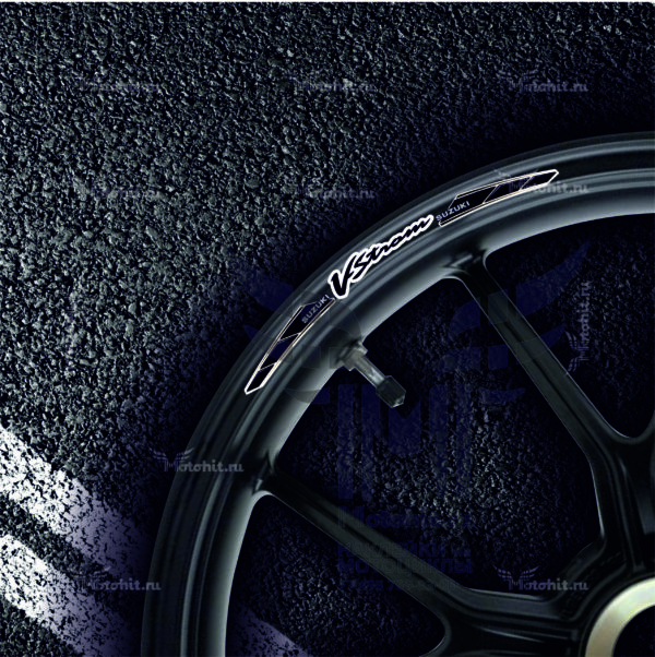 Комплект наклеек на обод колеса мотоцикла SUZUKI VSTROM