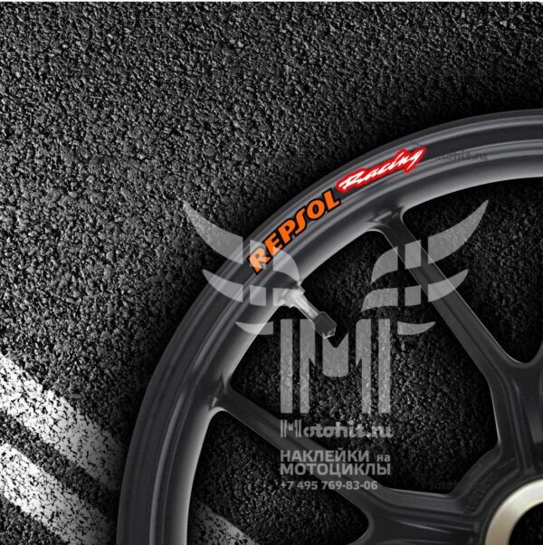 Комплект наклеек на обод колеса мотоцикла HONDA REPSOL-RACING