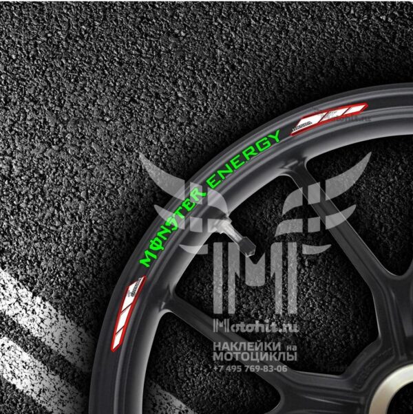 Комплект наклеек на обод колеса мотоцикла HONDA MONSTER-ENERGY