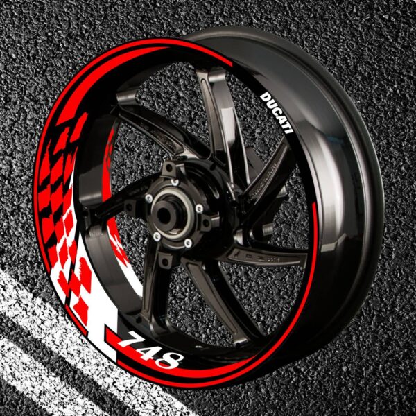 Комплект огненных наклеек на колеса мотоцикла DUCATI 748