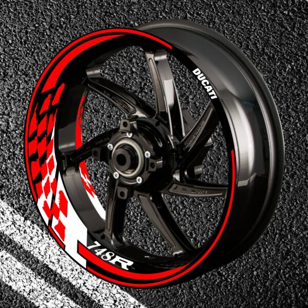 Комплект огненных наклеек на колеса мотоцикла DUCATI 748-R
