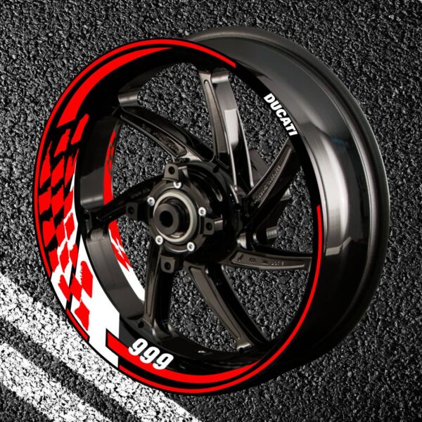 Комплект огненных наклеек на колеса мотоцикла DUCATI 999