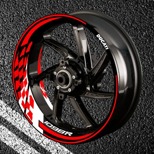 Комплект огненных наклеек на колеса мотоцикла DUCATI 1098-R