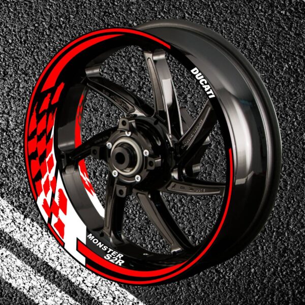 Комплект огненных наклеек на колеса мотоцикла DUCATI MONSTER-S2R