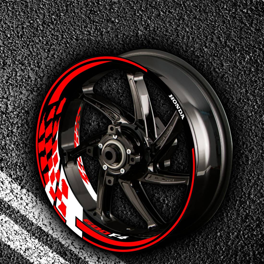 Комплект огненных наклеек на колеса мотоцикла HONDA 600-F4