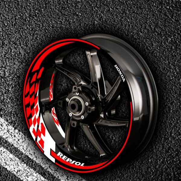 Комплект огненных наклеек на колеса мотоцикла HONDA REPSOL