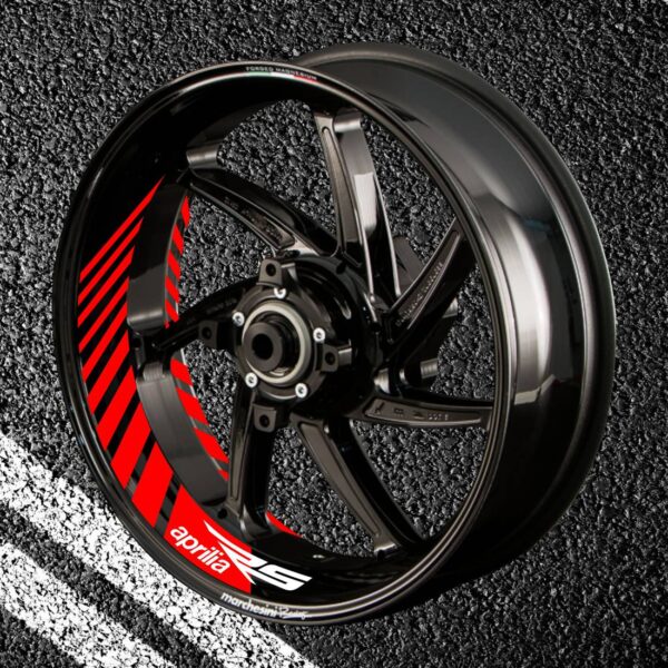 Комплект наклеек с полосами на колеса мотоцикла APRILIA RS