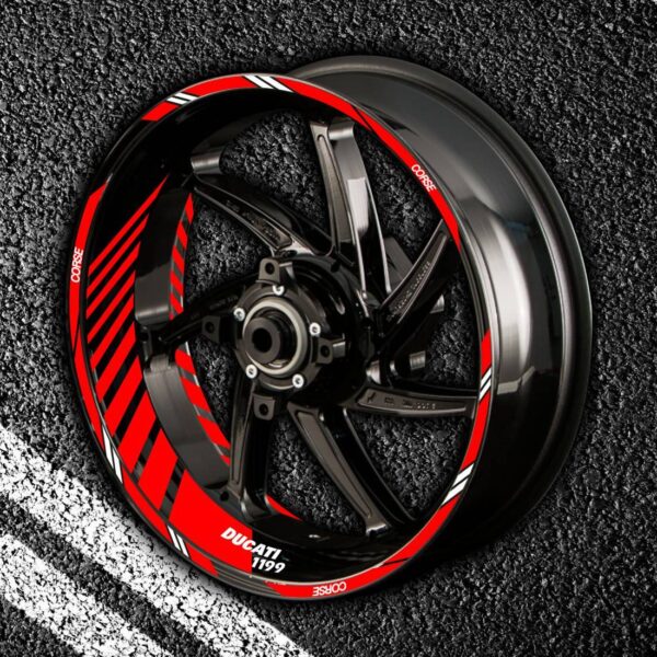 Комплект наклеек с полосами на колеса мотоцикла DUCATI 1199