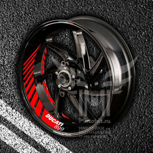 Комплект наклеек с полосами на колеса мотоцикла DUCATI 899