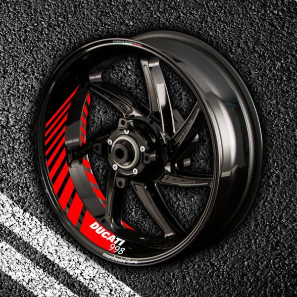 Комплект наклеек с полосами на колеса мотоцикла DUCATI 998
